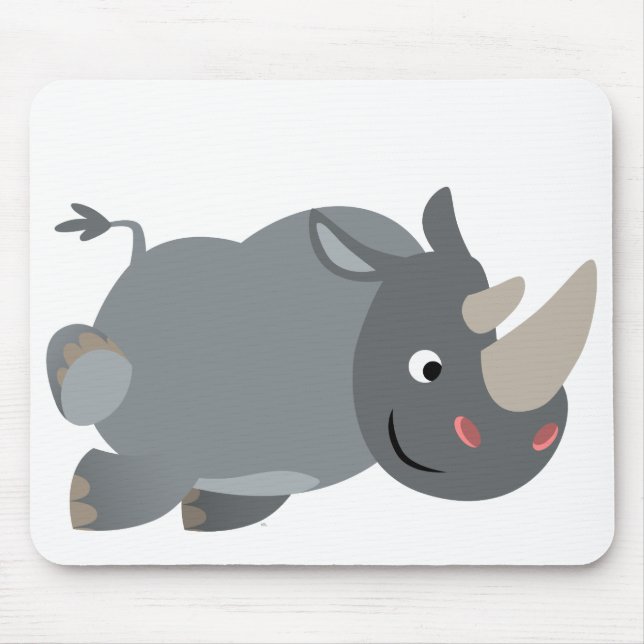 Tapis De Souris Carton mignon Chargement Rhino Mousepad (Devant)