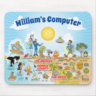 Tapis De Souris Cartoon de souris Californie personnalisable