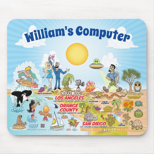 Tapis De Souris Cartoon de souris Californie personnalisable (Devant)