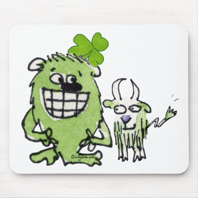 Tapis De Souris Cartoon Jour de la Saint Patrick mignon Créatures  (Devant)