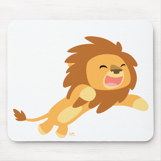 Tapis De Souris Cartoon Joyeux Lion mousepad (Devant)