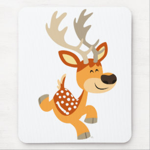 Tapis De Souris Cartoon mignon Gamboling Fallow Deer Mousepad