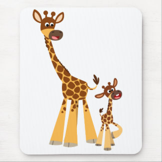 Tapis De Souris Cartoon mignon Mère Giraffe et Calf Mousepad