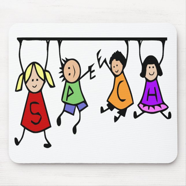 Tapis De Souris Cartoon pour enfants mignonne art orthophoniste (Devant)