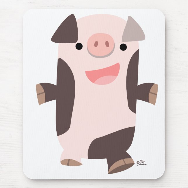 Tapis De Souris Cartoon Smiling Pig mousepad (Devant)