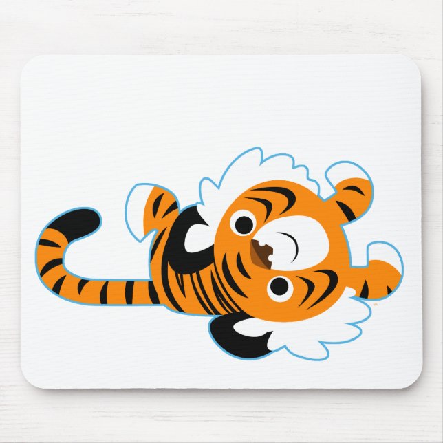 Tapis De Souris Cartoon Tiger Mousepad facile à porter (Devant)