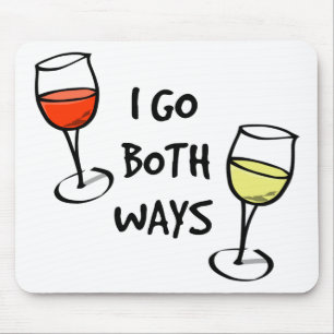 Tapis De Souris Cartoon Wine Glasses I Go Both Ways Funny