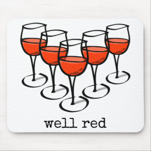 Tapis De Souris Cartoon Wine Glasses Well Red Winery Humor