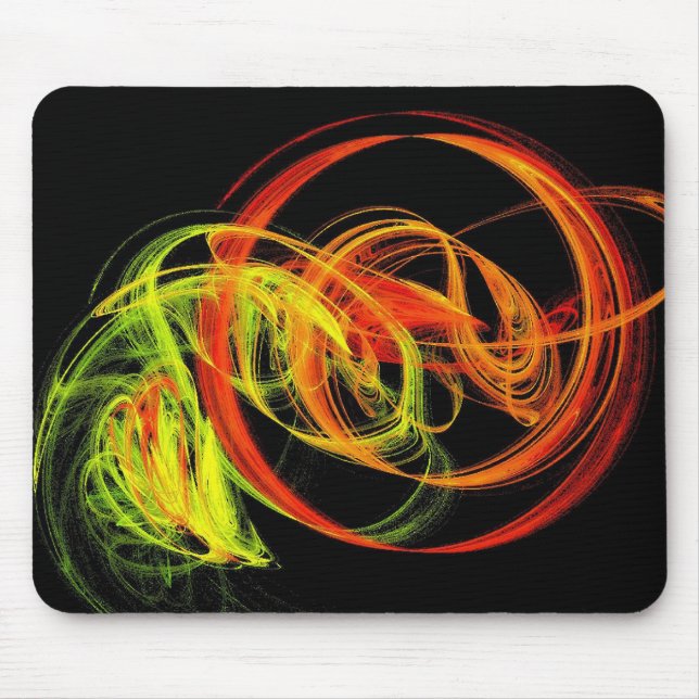 Tapis De Souris Cartouche Abstraite orange jaune vert (Devant)