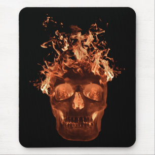 Tapis De Souris Cartouche de souris à crâne orange