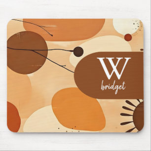 Tapis De Souris Cartouche de souris Abstraite beige et Brown