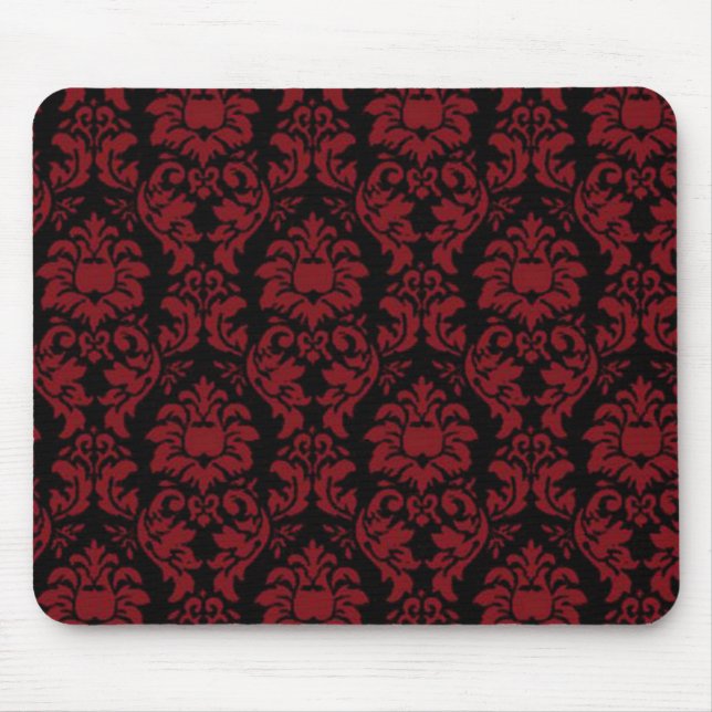 Tapis De Souris Cartouche de souris gothique rouge et noir (Devant)