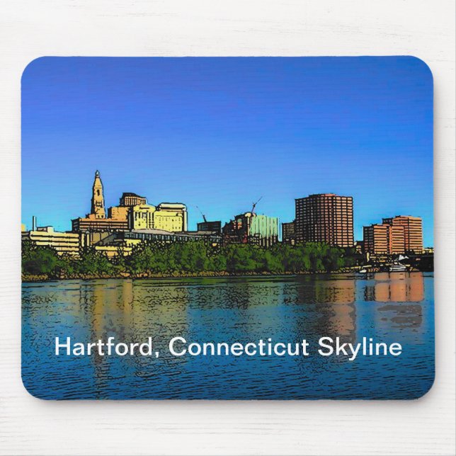 Tapis De Souris Cartouche de souris Hartford Connecticut Skyline (Devant)