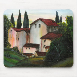 Tapis De Souris Casa de Pueblo Dibujo Toscane Italie Campagne