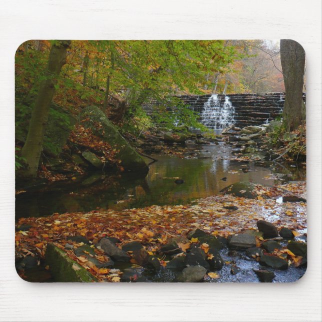 Tapis De Souris Cascade automnale et Creek Pennsylvania Nature (Devant)