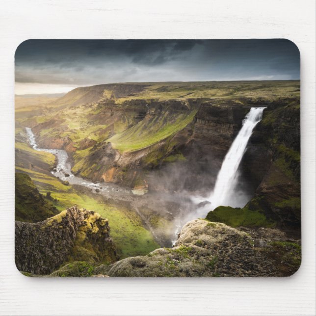 Tapis De Souris Cascade de Haifoss | Été en Islande (Devant)