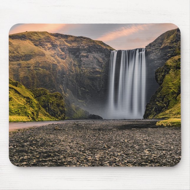 Tapis De Souris Cascade de Skogafoss dans le lever de soleil de (Devant)