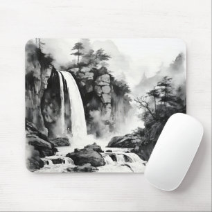 Tapis De Souris Cascade peinture asiatique à l'encre