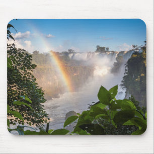 Tapis De Souris Cascades d'Iguazú avec l'arc-en-ciel, Argentine