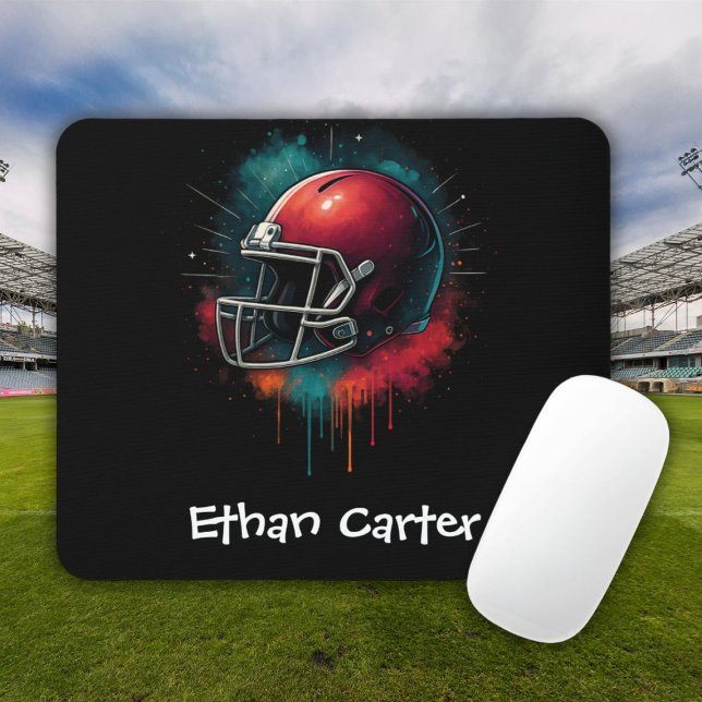 Tapis de souris casque de football rouge vert pour (Red Green Football Helmet Kids Mousepad)