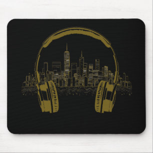 Tapis De Souris Casque de musique City Rhyme Wondermerderies Vibes