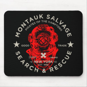 Tapis De Souris Casque de plongée Montauk Salvage Co. Mousepad