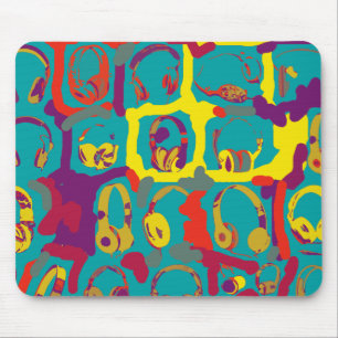 Tapis De Souris casque dj art pop couleur