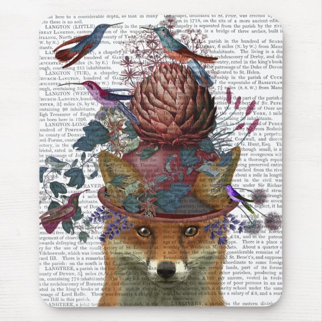 Tapis De Souris Casque d'oiseaux renard avec Artichoke (Devant)