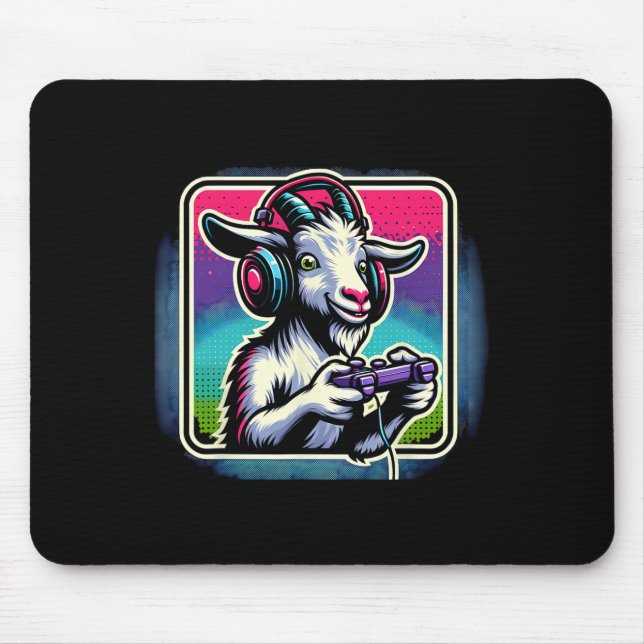 Tapis De Souris Casque Jeux Vidéo Bouc Gaming  (Devant)