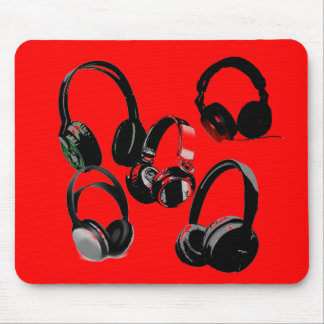 Tapis De Souris Casque noir rouge Silhouettes Pop Art
