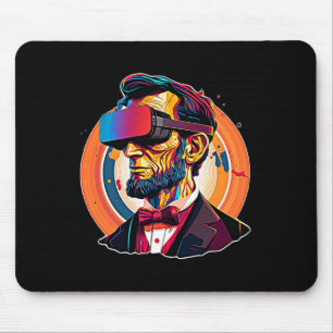 Tapis De Souris Casque Vr Abraham Lincoln Jeu vidéo Virtual Real
