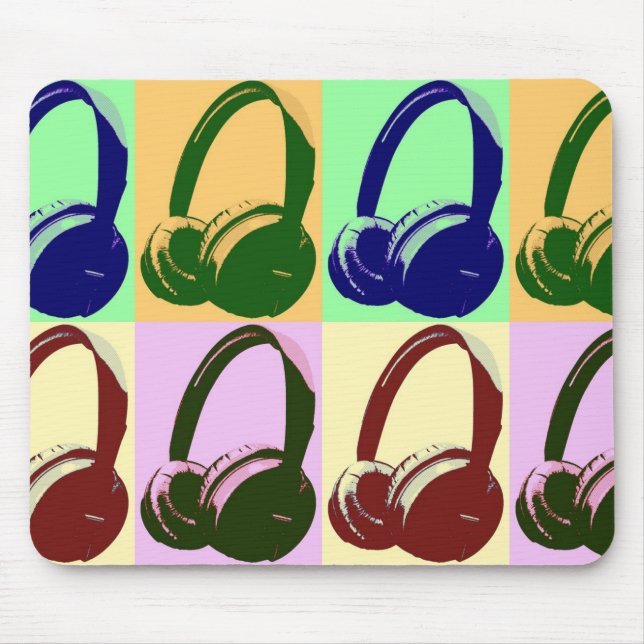 Tapis De Souris Casques de quatre couleurs Pop Art (Devant)