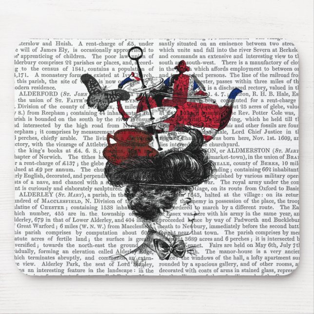 Tapis De Souris Casquette britannique de thé après-midi (Devant)