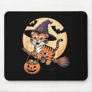 Tapis De Souris Casquette sorcière Tiger Citrouille Costume d'Hall