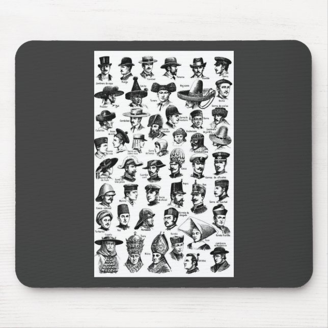 Tapis De Souris Casquettes vintages (Devant)