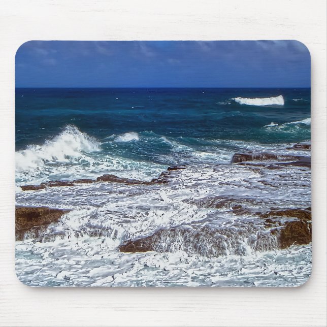 Tapis De Souris Casser Des Vagues Sur Des Roches Pad De Souris (Devant)