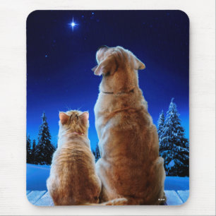 Tapis De Souris Cat and Dog Christmas Miracle