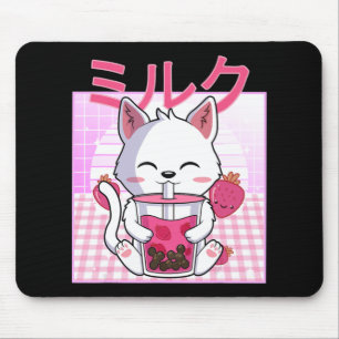 Tapis De Souris Cat Boba Tea Bubble Tea Anime Kawaii Neko Venin Ki