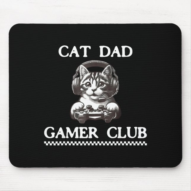 Tapis De Souris Cat Dad Gamer Club Funny Cat Lover Gaming Game Fat (Devant)