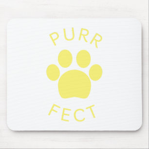 Tapis De Souris Cat Parfect Jaune Purr Empreinte de patte