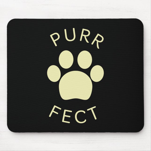 Tapis De Souris Cat Perfect Beige Purr Paw Print (Devant)