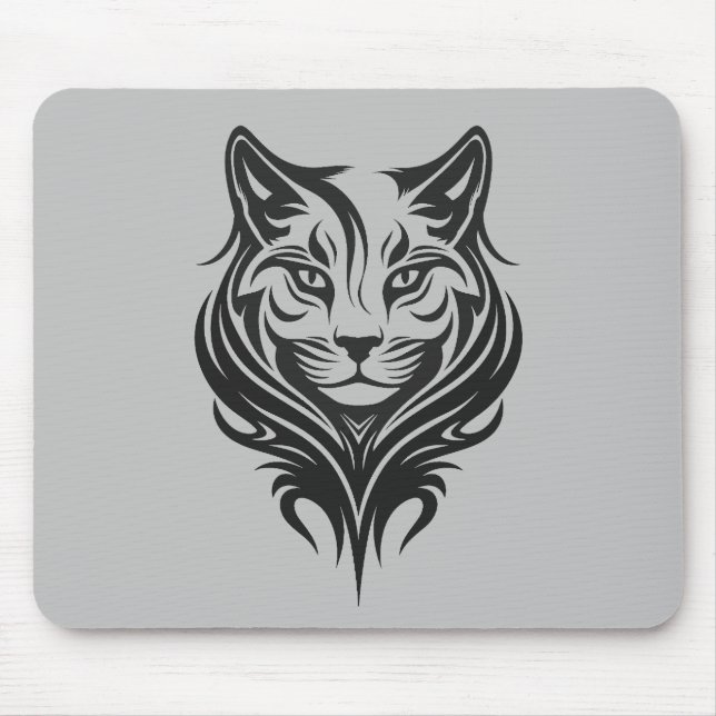 Tapis De Souris Cat Portrait Furry Cool Vector Graphisme (Devant)