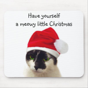 Tapis De Souris Cat with Santa's Hat