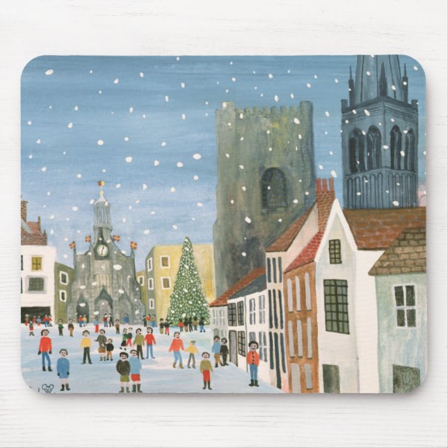 Tapis De Souris Cathédrale de Chichester une scène de neige (Devant)