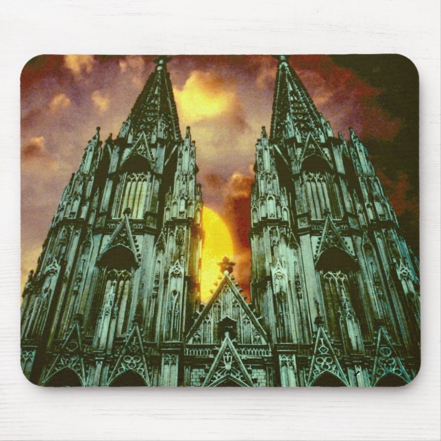 Tapis De Souris Cathédrale de Cologne avec le soleil (Devant)