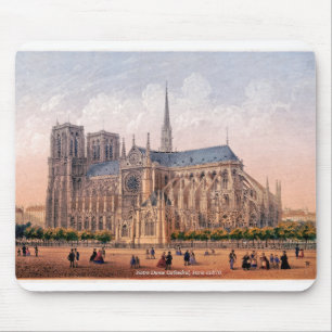 Tapis De Souris Cathédrale Notre-Dame 1870 impression, Paris Franc