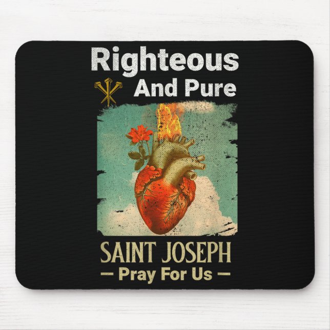 Tapis De Souris Catholic St. Joseph, Patron Saint Of Fathers, Pray (Devant)