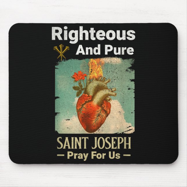 Tapis De Souris Catholic St. Joseph, Patron Saint Of Fathers, Pray (Devant)