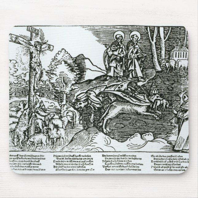 Tapis De Souris Catholicisme romain et Lutheranism contrastés (Devant)