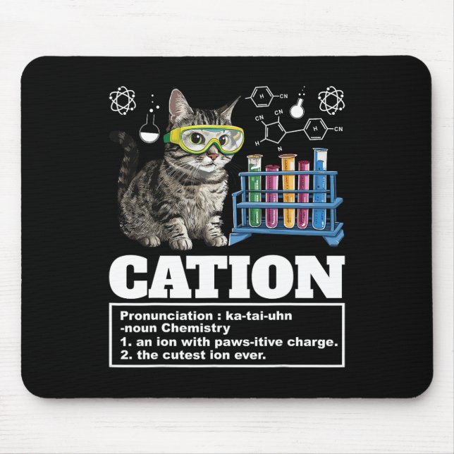 Tapis De Souris Cation Chimie Humour Sciences Enseignant Cat Pun C (Devant)